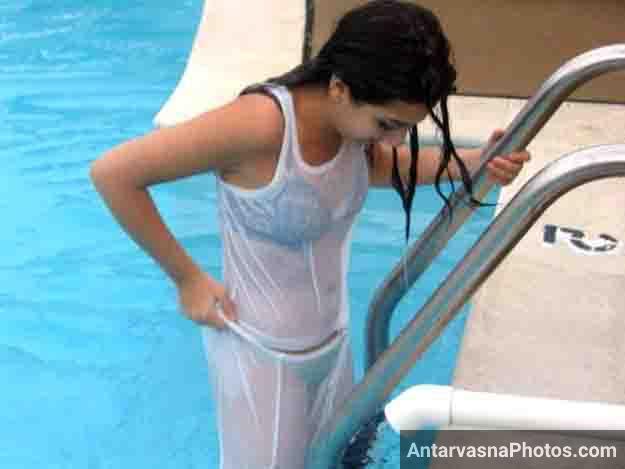 Swimming pool me bra aur panty dekhi bahan ki